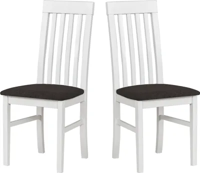 Productafbeelding van LeafDesign keukelstoelen, set van 2 - Stoel van massief beuken - Eetkamerstoel, draagvermogen 120 kg - Set van 2 eetkamerstoelen - Houten stoel - Eettafelstoelen NILO 1 WIT ARAGON 99