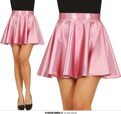 Immagine prodotto di gonna di Carnevale Rosa Metallizzata anni '50 Elegante Moda Retrò Glamour Party Outfit, Taglia: 38 - 40 (M) Colore: Rosa