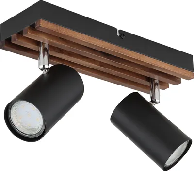 Produktbild von GLOBO 57909-2, Schwarz, Holz, Metall, IP20, I, GU10, 25 W