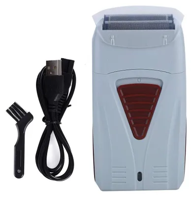 Obrázok produktu pre Elektrická holiaca strojček pre pánov, dvojitá hlava, na fúzy, USB, nabíjateľná, zastrihávač vlasov, 45 minút prevádzky