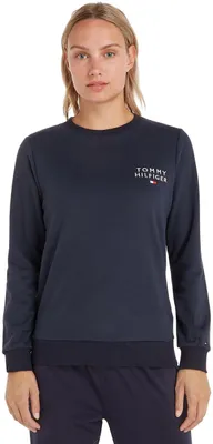 Produktbild von Tommy Hilfiger Damen Sweatshirt Track Top Rundhalsausschnitt, Blau (Desert Sky),