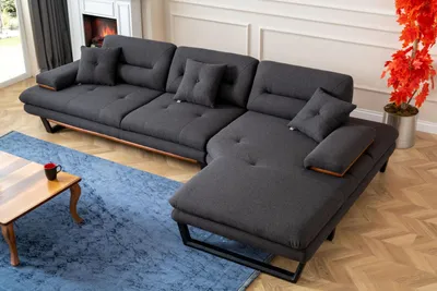 Produktbild von Designer grau Ecksofa L-form Modern möbel wohnzimmer Eckgarnitur Sofa