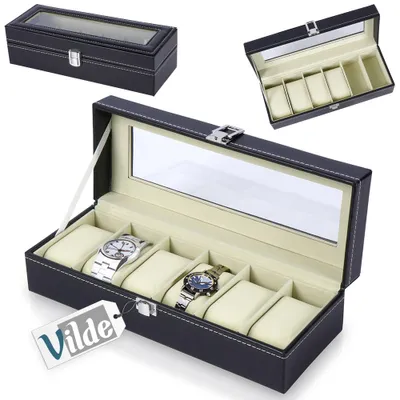 Immagine prodotto di Vilde scatola per orologi scatola per orologi scatola per orologi nera 30,5x11,5x8 cm