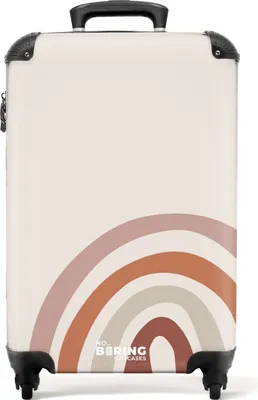 Obrázek produktu pro NoBoringSuitcases.com® Kufr Příruční zavazadlo Trolley Rolling suitcase Malý cestovní kufr na 4 kolečkách - Rainbow - Terracotta - Design - Minimalism - Kids - Cabin Size < 55x40x23 cm & 55x40x20 cm - Foto kufr - Cabin suitcase - Board luggagePříruční zavazadlo Kufr 55x35x20 cm, 36L,