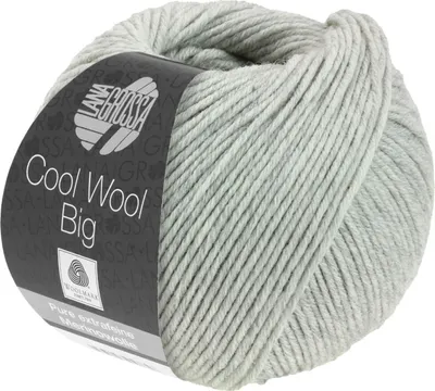Produktbild von Lana Grossa Cool Wool Big 50 g pflegeleichtes Strickgarn aus extrafeiner Wolle 120 m Farbe 616 - Hellgrau meliert