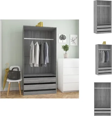 Immagine prodotto di vidaXL Armadio Grigio Sonoma 100x50x200 cm Materiale a base di legno - Armadi