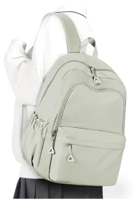 Produktbild von Schulrucksack Teenager Mädchen Jungen Leichter Rucksack Laptopfach bis 14 Zoll Hellgrün