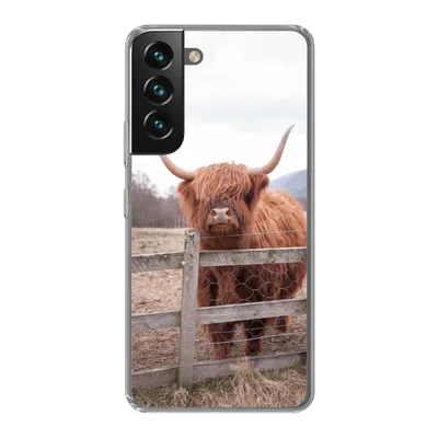 Produktbild von MuchoWow® Handyhülle Schutzhülle Hülle für Samsung Galaxy S22 Scottish Highlander - Gras - Zaun Silikon Softcase Handy Hülle - Mobiltelefonhülle