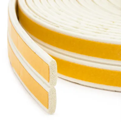 Productafbeelding van Zelfklevende deur- en raamrubber – I-profiel – Wit – 6 meter (2 × 3 m) – Geschikt voor spleten van 1–2 mm – Gemaakt van EPDM-rubber – Isolerend, weerbestendig en UV-bestendig – Voor deuren en ramen [11596WH-9]