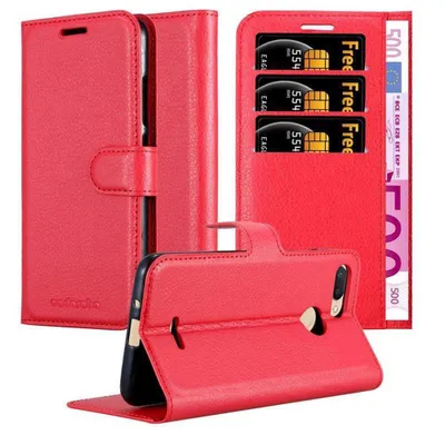 Immagine prodotto di Cadorabo custodia per Xiaomi RedMi 6 custodia protettiva in rosso cellulare custodia cover chiusura magnetica
