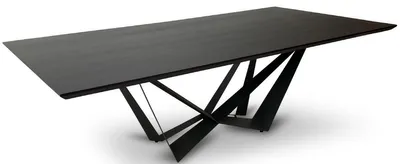 Produktbild von Casa Padrino Luxus Esstisch Schwarz 240 x 120 x H. 76 cm - Rechteckiger Küchentisch mit Eichenholz Furnier Tischplatte - Luxus Esszimmer Möbel