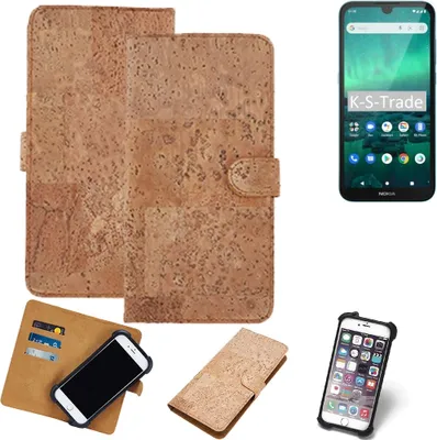 Produktbild von K-S-Trade Hülle kompatibel mit Nokia 1.3  Kork Handyhülle Cover  Schutzhülle TPU Case Bumper in Hellbraun, (1x)