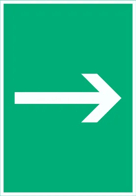 Produktbild von Richtungspfeil rechts Schild hochkant weiss grün Pfeil A6 (105x148mm)