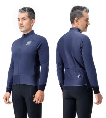 Image de Veste de vélo Rockbros YDWT014, hiver, polaire, deux couches, taille XL, bleue