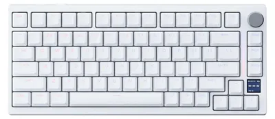 Zdjęcie produktu dla Klawiatura gamingowa Gamakay TK75HE V2 z technologią Hall-Effect, bezprzewodowa w trzech trybach, częstotliwość odświeżania 8000 Hz, układ ISO DE 75%, przełączniki magnetyczne Phoenix, podświetlenie RGB, kolor biały