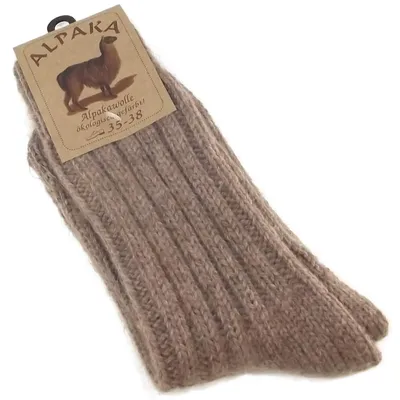 Produktbild von Fellhof Alpaka Uni Socken Dick hellbraun, 2712-BRWN