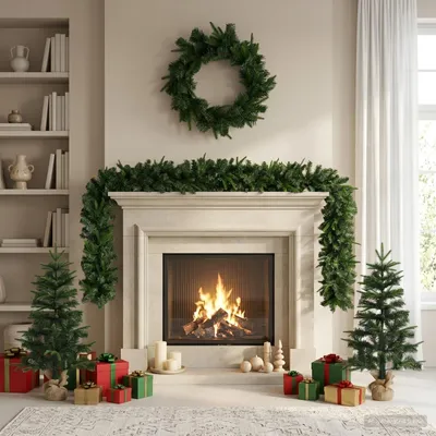 Image de Mini-sapin de Noël, 90 cm, en PVC et en PE, de couleur verte