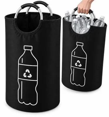 Zdjęcie produktu dla KOSZ NA BUTELKI 69L 72x38CM torba na butelki kaucyjne worek do segregacji PET z uchwytami czarny