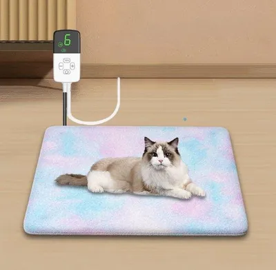 Zdjęcie produktu dla Elektryczna mata grzewcza dla psów i kotów, bezpieczna mata grzewcza dla psów i kotów, mata grzewcza do użytku w pomieszczeniach, automatyczna regulacja temperatury, 27,5" x 17,7"
