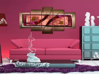 Produktbild von Akustikbild Abstrakt 200x100 cm Bilder Hochleistungsschallabsorber Schallschutz Vlies Leinwand Akustikdämmung 5 tlg Wandbild Raumakustik Schalldämmung 020101-37