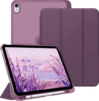 Produktbild von Fintie Hülle für iPad (A16) 11 Generation 11 Zoll 2025, iPad 10 Generation 10.9 Zoll 2022 mit Stifthalter - ultradünne leichte Schutzhülle mit transparenter Rückseite, Auto Schlaf/Wach, Lila