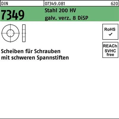 Produktbild von Reyher  Scheiben DIN 7349 St. 200 HV 10,5 Zn8 (500 Stück)