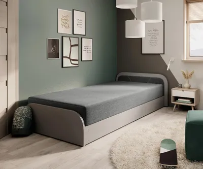 Obrázek produktu pro Dětská postel 80x190 SNUGORIA 2 - šedá / pravé provedení