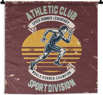 Produktbild von MuchoWow® Wandteppich Wandbehang Leichtathletik - Sport - Jahrgang 90x90 cm Tapisserie Dekoration Wandtuch - Wandaufhänger