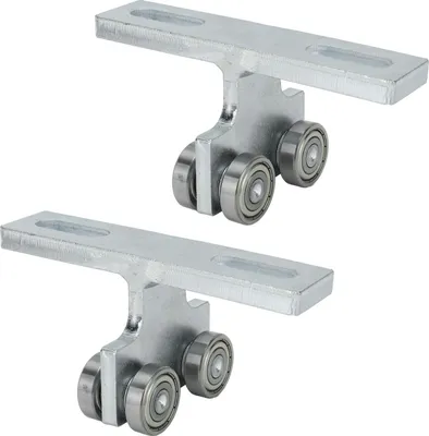 Image de 2Pcs Wheel Trolley T Shape Welded Roller Trolley Stable Bearing Roller Wheels for Track Electric Lift