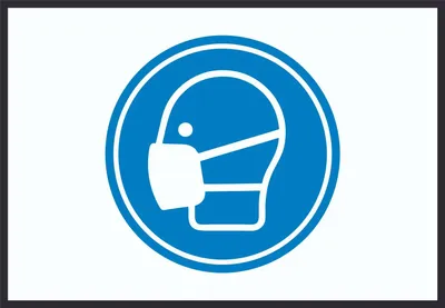 Produktbild von Mundschutz tragen Schild mit Symbol A1 (594x841mm)