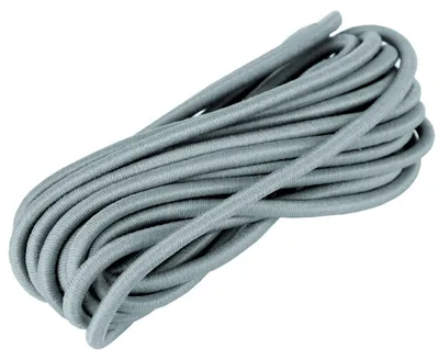 Gummikordel, Gummiband, Gummischnur, Zopfgummi, grau