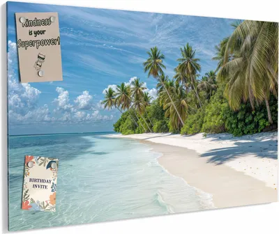 Produktbild von Magnettafel 60x40cm magnetisch & beschreibbar Metall-Board - Strand von Tropischer