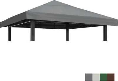Image de (Beige)Toit de remplacement pour pavillon Toit de pavillon étanche anti-UV Toit de pavillon PA-couché Toit de pavillon Housse de remplacement pour Yard Patio Garden Canopy Sunshade