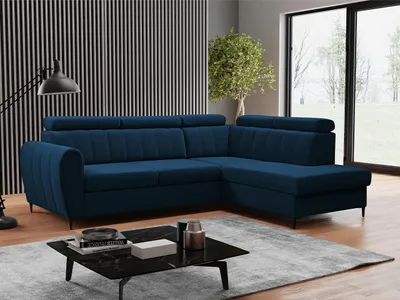 Obrázek produktu pro Rozkládací sedačka s úložným prostorem LAKEWAY L - modrá, pravý roh