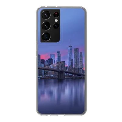Produktbild von MuchoWow® Handyhülle Schutzhülle Hülle für Samsung Galaxy S21 Ultra New York hinter der Brooklyn Bridge Silikon Softcase Handy Hülle - Mobiltelefon