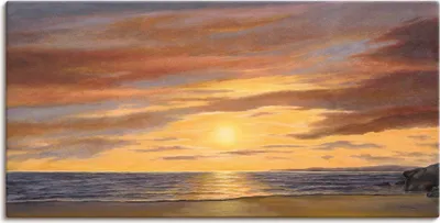 Produktbild von ARTland Leinwandbild Sonne am Strand Größe: 100x50 cm