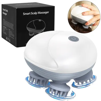 Produktbild von Handlicher Kopf-Massager, 96 Knetpunkte, kabellos, 2 Geschwindigkeiten, für Kopf, Schultern, Nacken, Beine, fördert Durchblutung und Entspannung