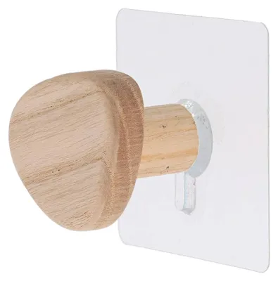 Produktbild von Kleiderhaken aus holz in form eines kieselsteins - natürlich - Tendance