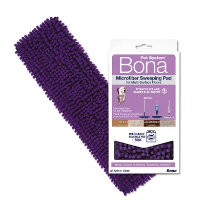 Produktbild von Bona Pet System Mikrofaser Sweeping Pad zur Beseitigung von Tierhaaren, Hautschuppen und Allergenen, elektrostatische Wirkung, waschbar