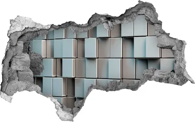 Produktbild von Selbstklebender Loch-3D-Aufkleber 95x73 cm Cubewand