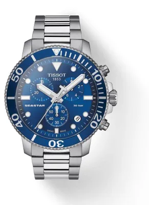Zdjęcie produktu dla Tissot Seastar 1000 45,5 mm Niebieska tarcza Chronograf 300 m