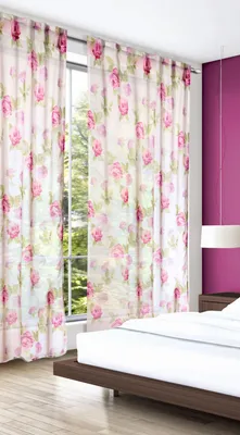Produktbild von Fertigschal verdeckte Schlaufen "Rose" 280x140cm - Vorhang von Albani