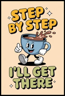 Produktbild von Poster 61x91,5cm Motivationsaffirmation Retro Vintage Für Kaffeeliebhaber