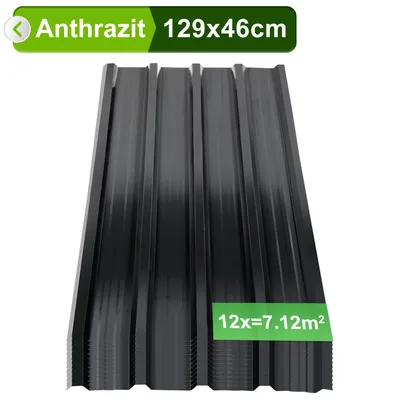 Produktbild von Yakimz Trapezbleche, verzinkt, grün, 129x46 cm, 12/24/36 Stück, 7-21 m², für Gerätehaus, wetterfest & hoch belastbar