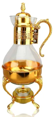 Produktbild von Glas Kaffeekanne mit Tee-Infuser und Vintage-Design