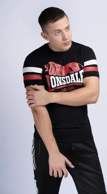 Produktbild von Herren T-Shirt normale Passform KILMINGTON Black/Red/White XXL Lonsdale