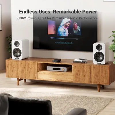 Image de Mini amplificateur - Récepteur audio Hi-Fi pour enceintes passives - 600W - Noir