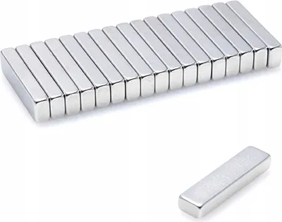 Zdjęcie produktu dla Magnes Neodymowy Płytkowy  20x8x4 mm N38 komplet 10 sztuk