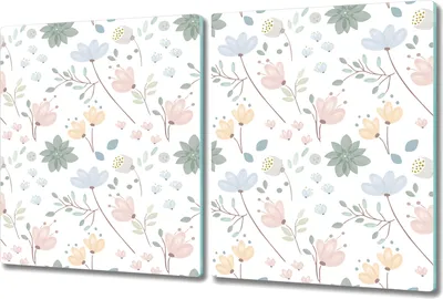 Produktbild von Glas-Herdabdeckplatte Glaskeramikkochfeld-Abdeckung Spritzschutz - 2x 40x52 cm - Frühlingsfeldblumen