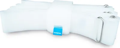 Produktbild von 10 x Klettkabelbinder 60 cm weiß - Klett / Flausch auf GLEICHER SEITE! - Metallöse Goodymax®